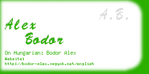 alex bodor business card